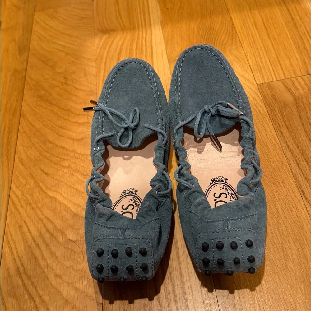 Tod's Teal Suede Women's Driving Moccasins